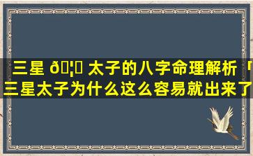 三星 🦊 太子的八字命理解析「三星太子为什么这么容易就出来了」